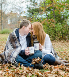 albany ny fall engagement photo