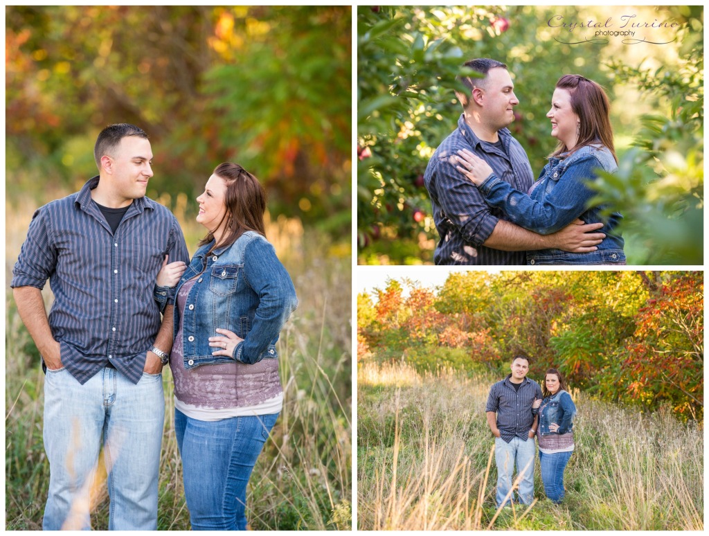 fall engagement at apple orchard